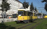 Die erste Fahrt auf der Neubaustrecke Johannisthal-Adlershof: Fahrleitungs-Messfahrt am 14.09.2021 mit Tw 4572 Gro-Berliner Damm/Nieberstrae.