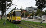 Die zweite Vorabnahmefahrt auf der Neubaustrecke Johannisthal-Adlershof am 21.09.2021 mit dem Mewagen 4572 am Gro-Berliner Damm.