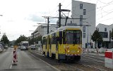 Tw 4572 auf der Rckfahrt an der Zwischenendstelle Gro-Berliner-Damm/Gerhard-Sedlmayr-Strae am 21.09.2021.