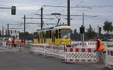 Die Weiterfahrt wird vorbereitet: Gro-Berliner-Damm/Gerhard-Sedlmayr-Strae am 21.09.2021.