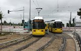 Von der Haltestelle Landschaftspark Johannisthal geht es am 22.09.2021 zurck auf den Gro-Berliner-Damm.