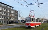 Der historische KT4D 219 282-8 in den rot/weien Originalfarben (Gro-Berliner-Damm 30.10.2021)