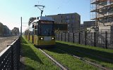 Tw 1530 ist zur Erffnungsfahrt nahe der Haltestelle Landschaftspark Johannisthal unterwegs (30.10.2021).