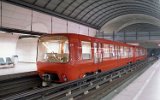 Fahrerlose gummibereifte Doppeltriebwagen MPL 85 (Métro Pneus Lyon 1985)  Linie D Station Vieux Lyon 1993