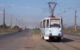 Die Straembahn des Traktorenanhngerwerkes OSTP in Orsk am 10.06.1995