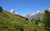 Blick auf das Matterhorn - zwischen Riffelalp und Riffelboden am 16.07.2016.