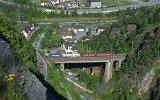 Die Chrstelenbachbrcke in Amsteg am 10.06.2016 von St. Anton aus.